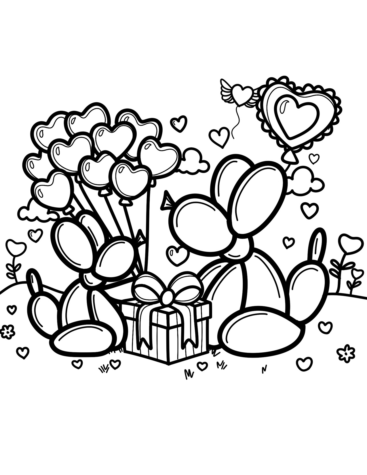 Valentine coloring page